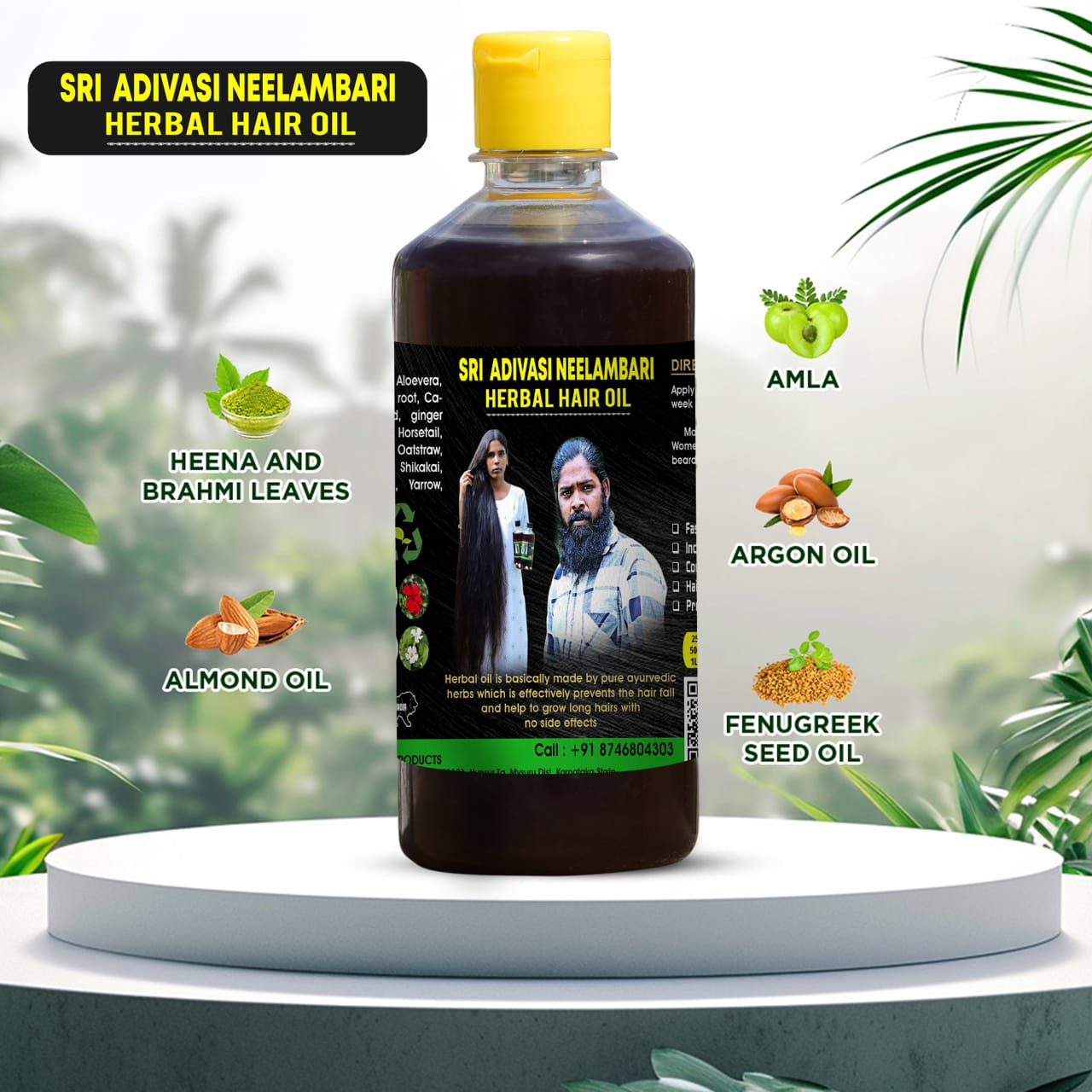 ☘️Sri Adivasi Neelambari Herbal Hair Oil