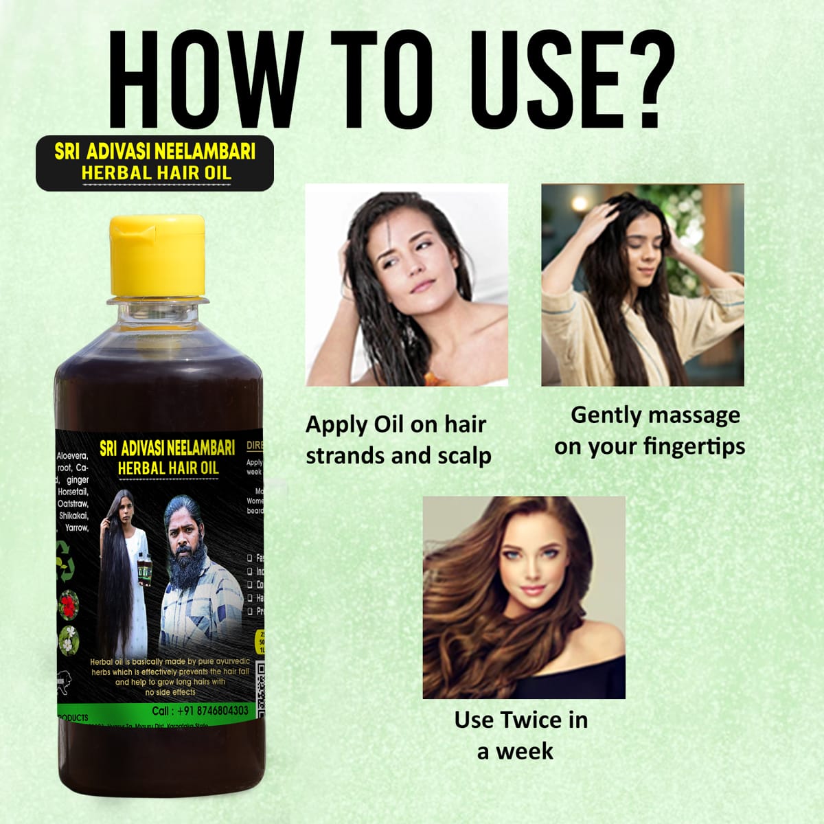 ☘️Sri Adivasi Neelambari Herbal Hair Oil