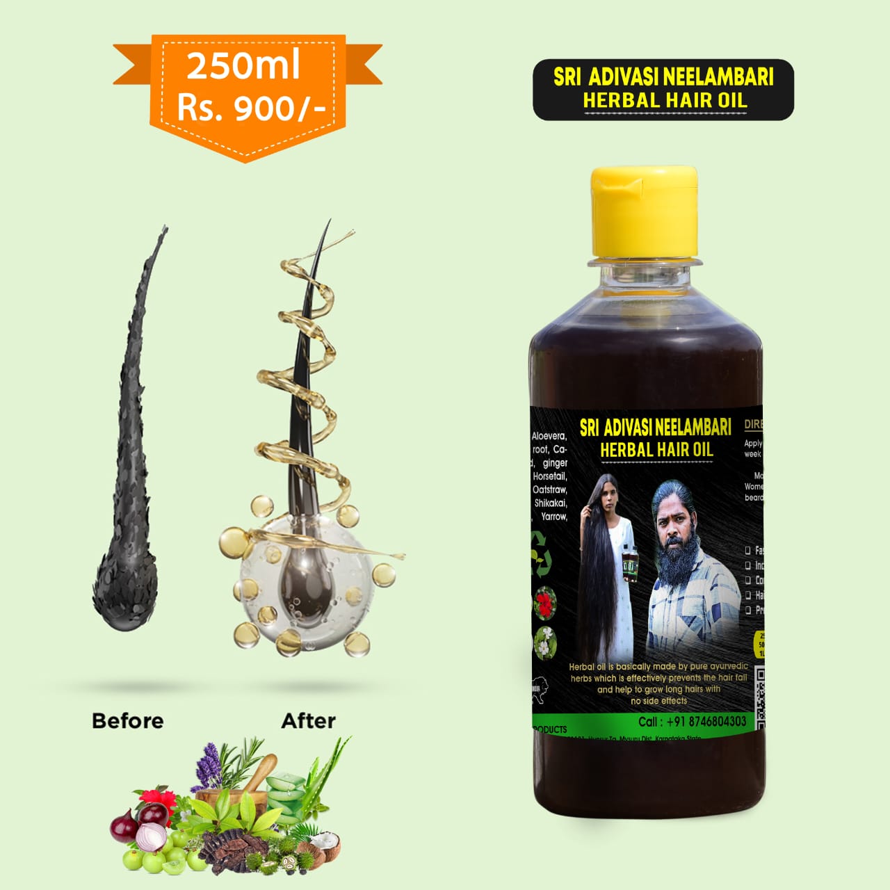 ☘️Sri Adivasi Neelambari Herbal Hair Oil