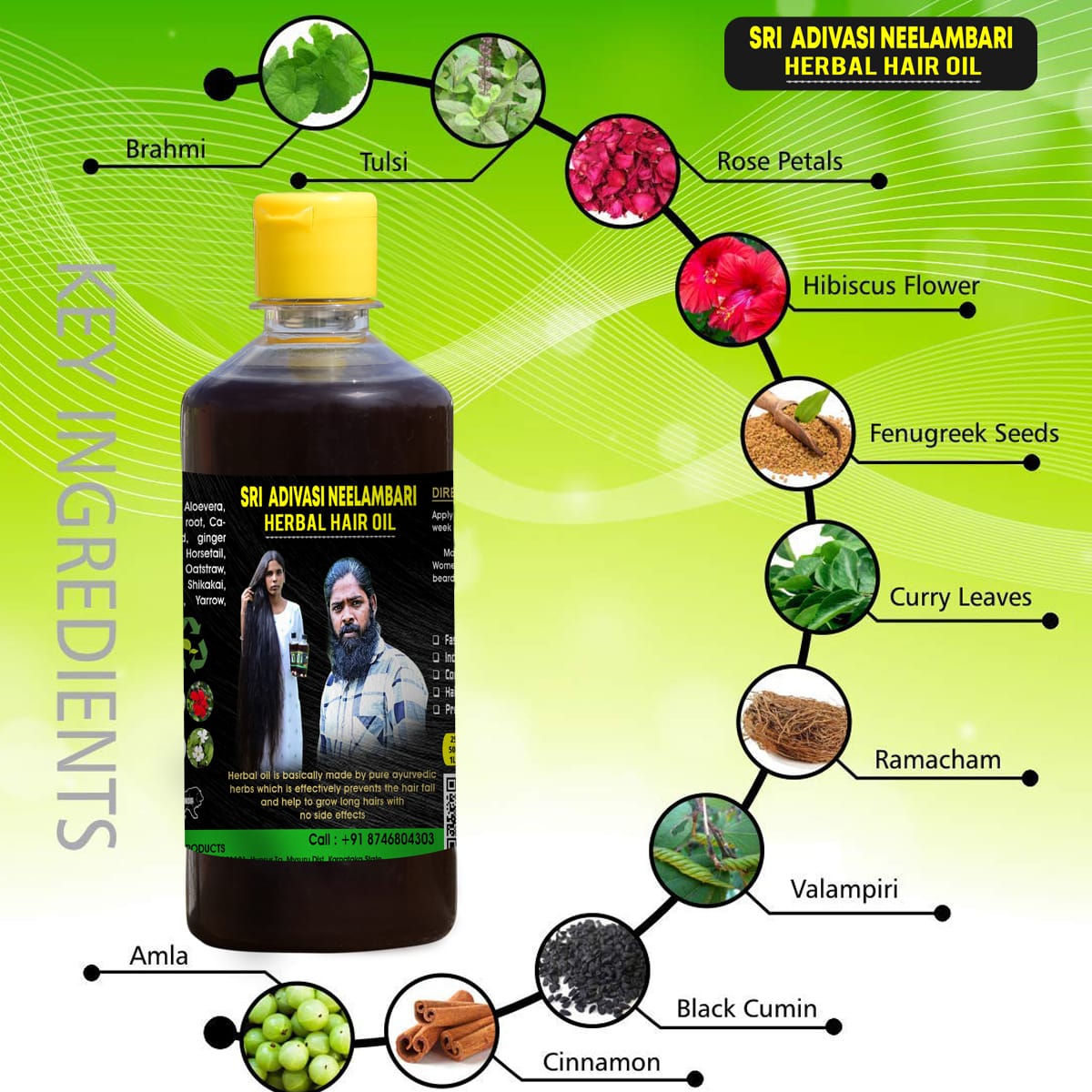 ☘️Sri Adivasi Neelambari Herbal Hair Oil